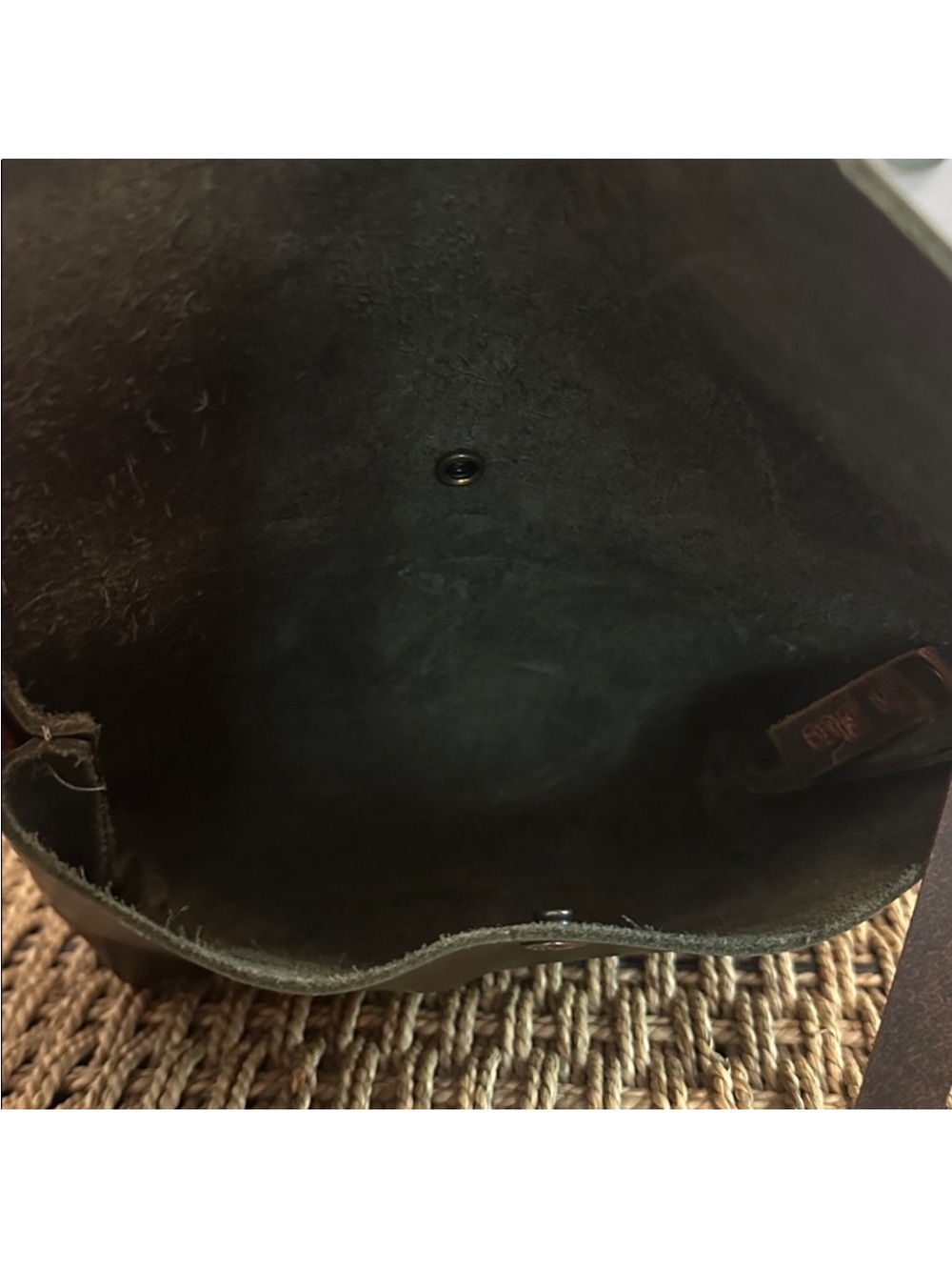 NWOT In Blue Handmade Asheville dark green Leather Crossbody Woman owned purse - Picture 11 of 15